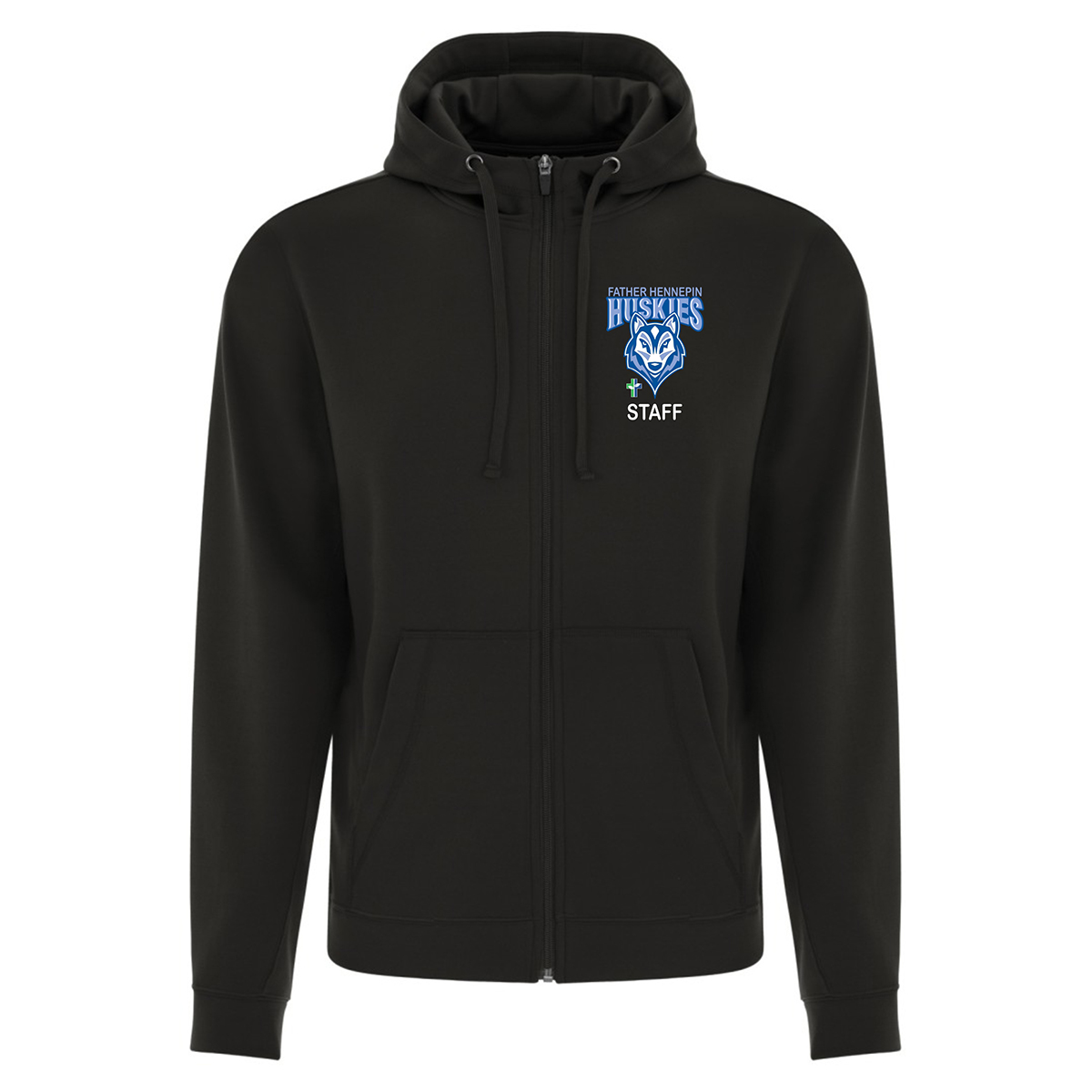 Father Hennepin Huskies Staff Mens 100% Polyester Full-Zip Hooded ...