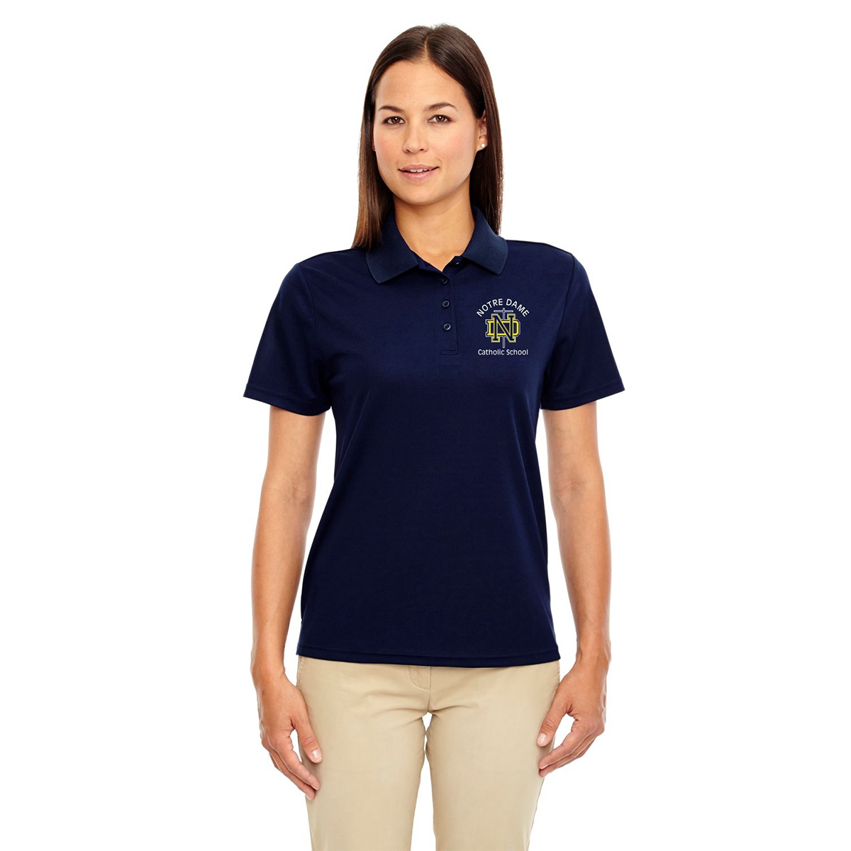 Notre Dame Ladies’ Performance Piqué Polo Shirt ND Logo Embroidered – # ...