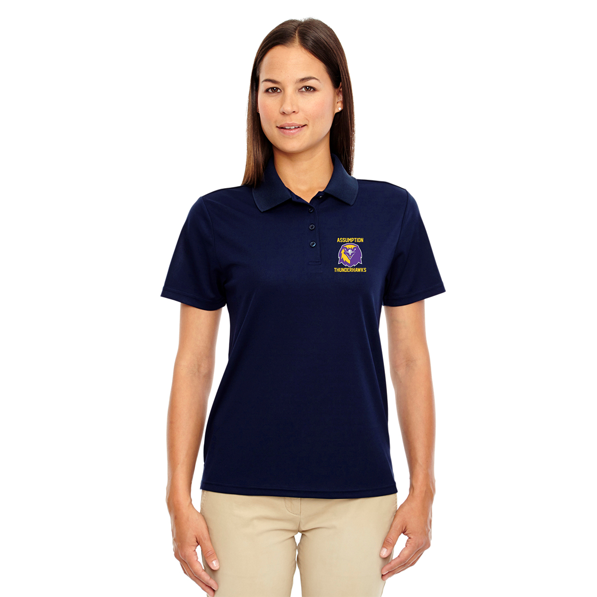 Assumption Thunderhawks Core 365 Ladies’ Performance Piqué Polo Shirt ...